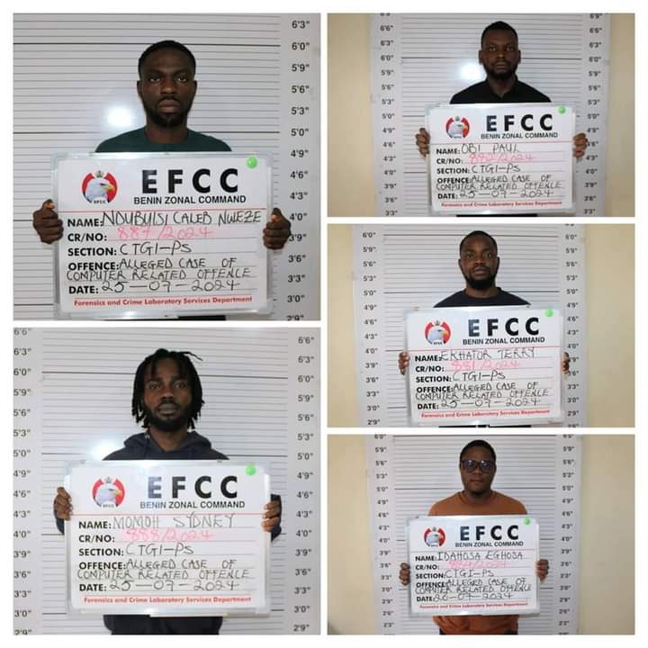 Benin City Court Slams Five Internet Fraudsters with Jail Terms