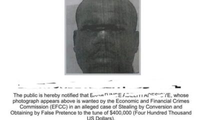 Anti-graft Agency, EFCC declares man wanted over alleged $400,000 fraud