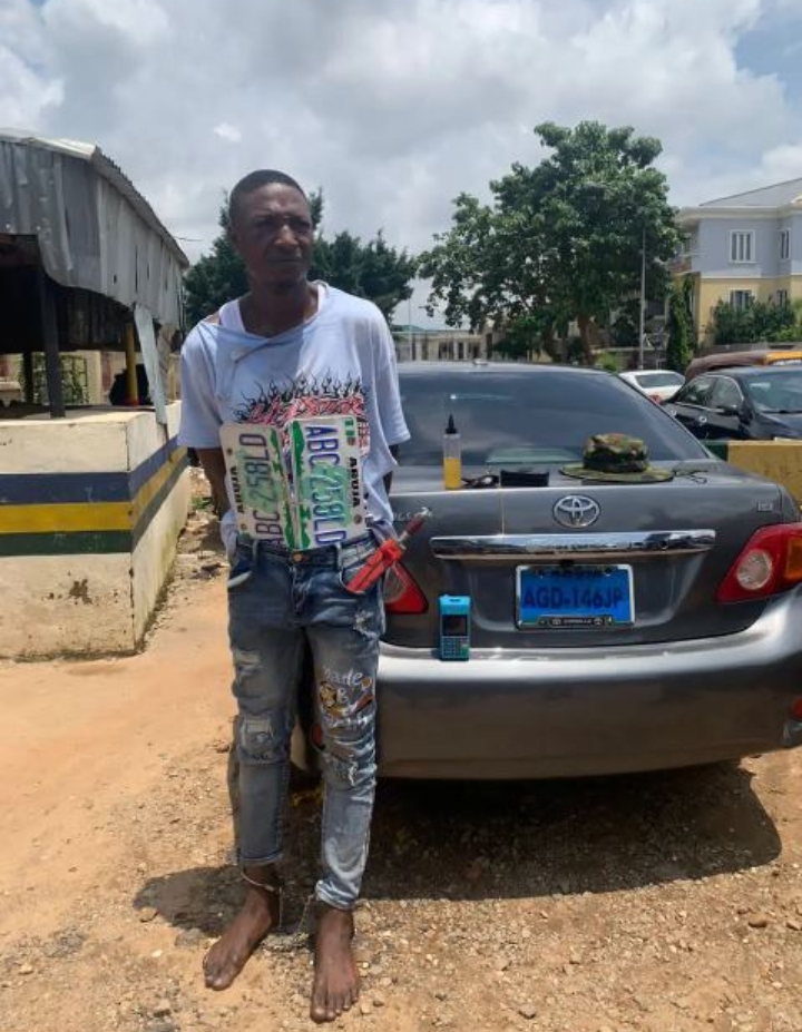 FCT Police Recover Stolen Toyota Corolla, Apprehend Suspect (Photos)