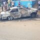 Vehicle Set on Fire by Angry Mob After Fatal Accident in Ogun