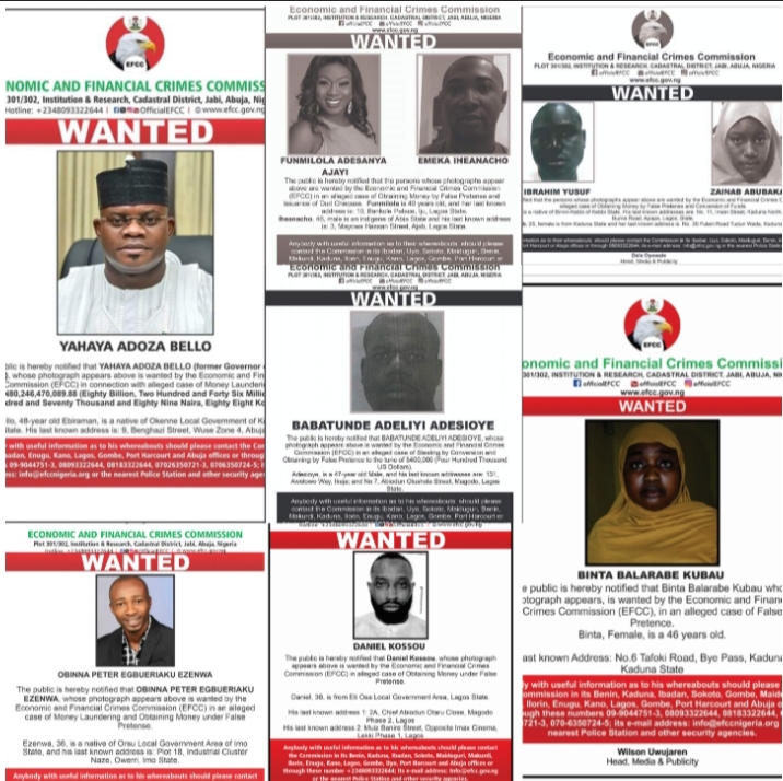 Top 10 Most Wanted Persons by EFCC 2024