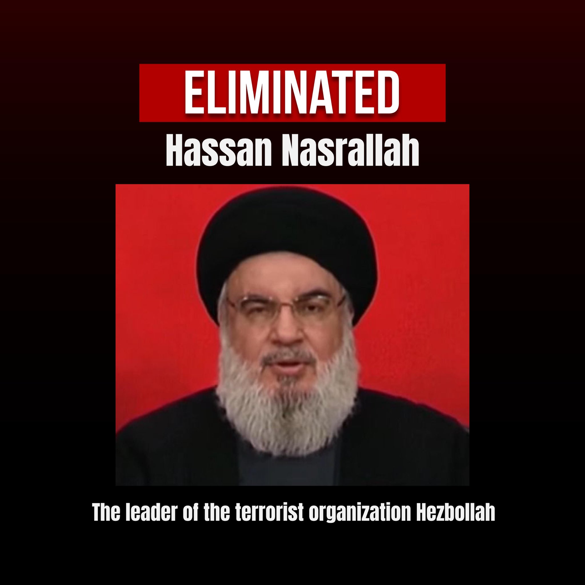 Hezbollah Leader Hassan Nasrallah Killed in Israeli Airstrike