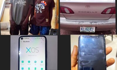 Enugu Police Nab Two Car Thieves, Recover Stolen Phones and Getaway Vehicle